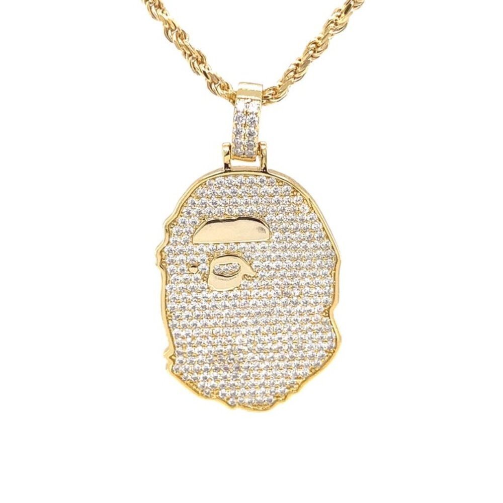 14K Bape & Ape Pendant Fully Iced Out Diamond Bape